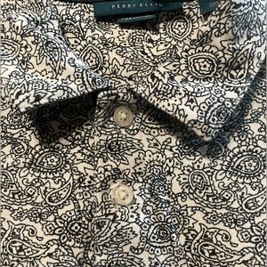 Black And White Design Perry Ellis Polo